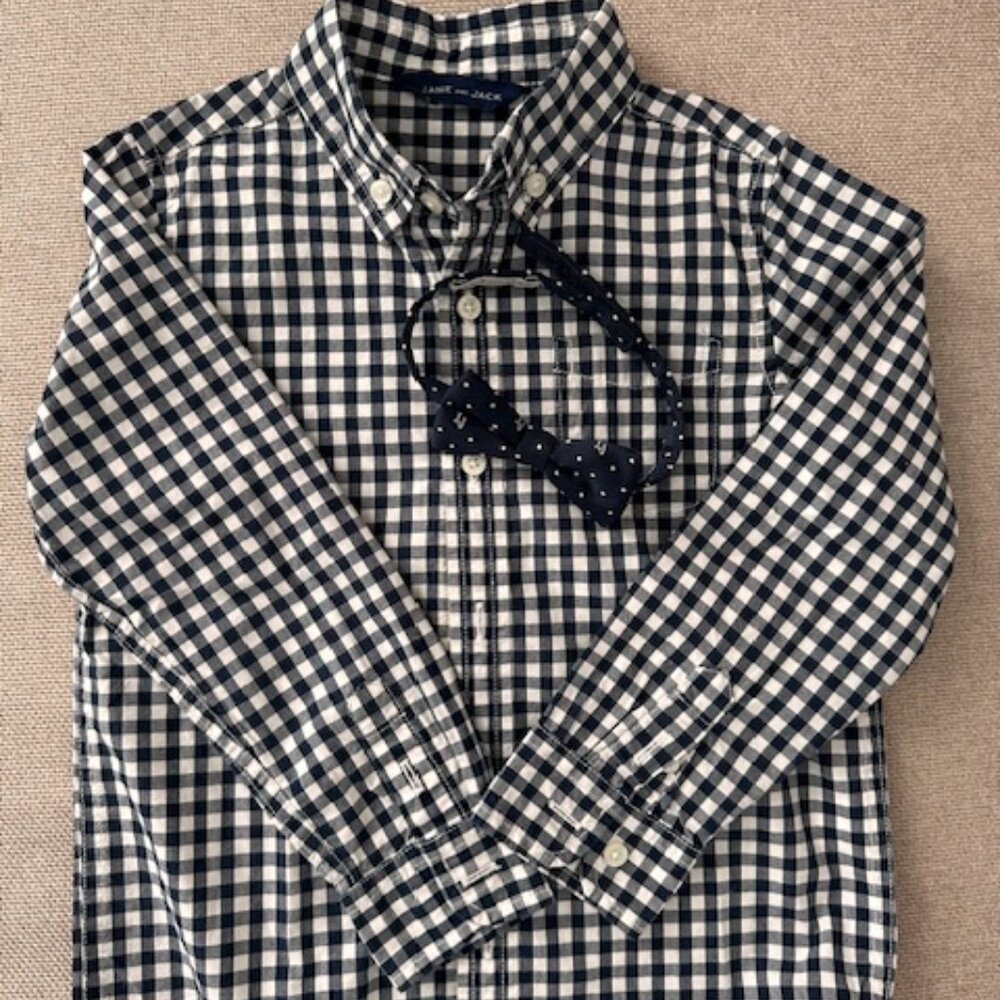 Janie & Jack Button Down and Bow Tie 4T